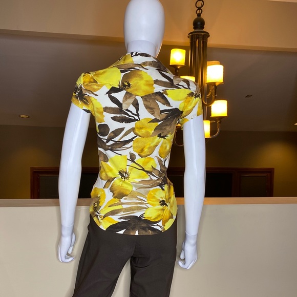 Cache Yellow Floral Print Top - Picture 12 of 13
